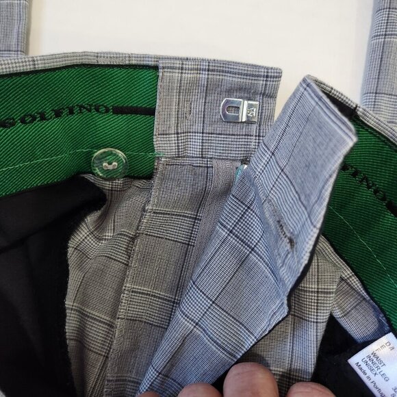 Golfino Casual Drive Checked Trouser Slim‎ Golf Pants 32 Gray Stretch Preppy - Picture 4 of 10